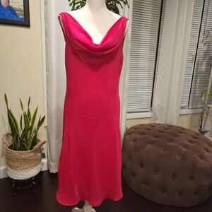 HELEN BLAKE Elegant Pink Cowl Neck Dress Formal Midi Dress size 10